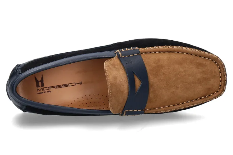 Herren Moreschi Loafer BAVIERA BLU SCURO MARRONE