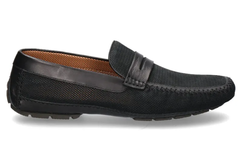Herren Moreschi Mokassin BAHAMAS PERFORATO NERO (43½)