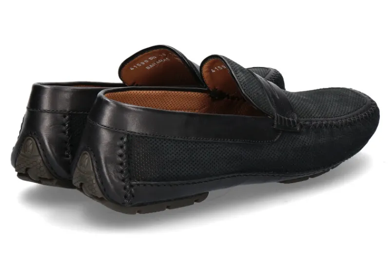 Herren Moreschi Mokassin BAHAMAS PERFORATO NERO (43½)
