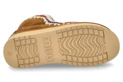 Damen mou Boots gefüttert ESKIMO 18 PLATFORM RHINESTONES- cognac