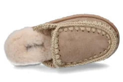 Damen mou Pantolette gefüttert SLIPPER FULL ESKIMO STITCH- camel