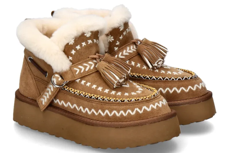 Damen Nan-Ku Couture Boots gefüttert DFH-11 CROSTA- camel/ mittelbraun