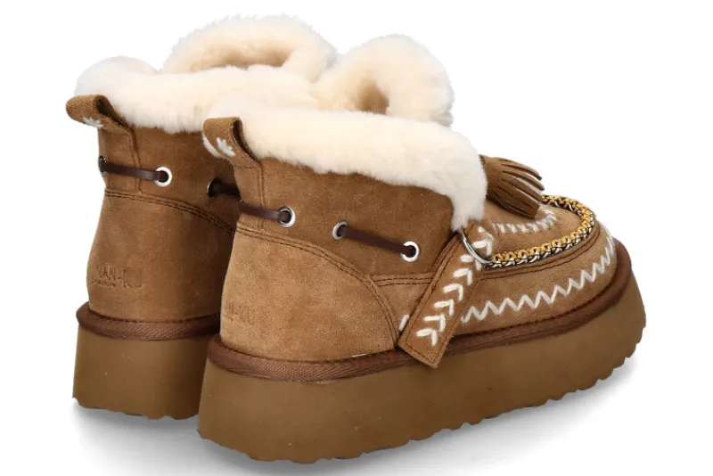 Damen Nan-Ku Couture Boots gefüttert DFH-11 CROSTA- camel/ mittelbraun
