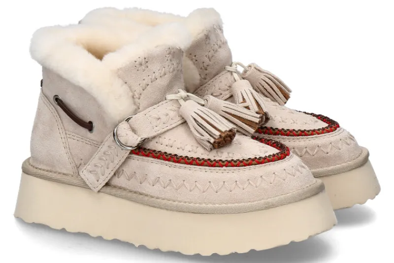 Damen Nan-Ku Couture Boots gefüttert DFH-11 BEIGE