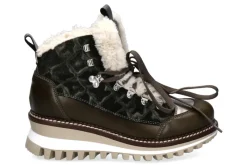 Damen New Italia Shoes Boots gefüttert ERIKA- schwarz/ gold/ grün