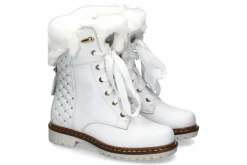 Damen New Italia Shoes Stiefelette gefüttert WHITE STUDS GOLD