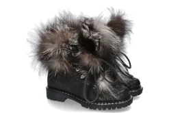 Damen New Italia Shoes Stiefelette gefüttert REPTIL OPTIK BROWN BLACK