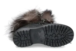 Damen New Italia Shoes Stiefelette gefüttert REPTIL OPTIK BROWN BLACK