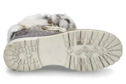 Damen New Italia Shoes Stiefelette KANNINCHENFELL GRAU GLITTER (36)