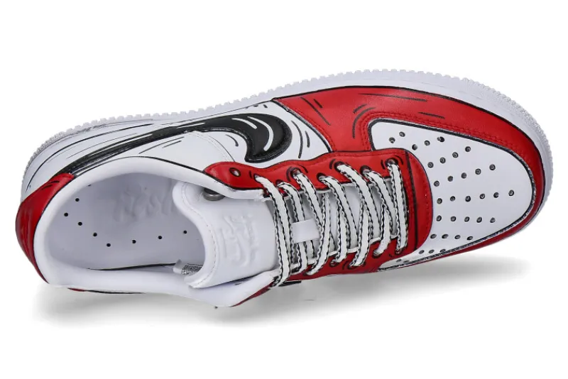 Herren Ballo Da Sola Nike Air Force 1 Sneaker by CARTOON rot/weiss