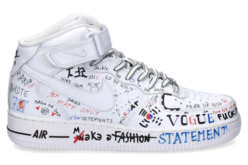 Herren Ballo Da Sola Nike by Sneaker AIR FORCE ONE MID WHITE