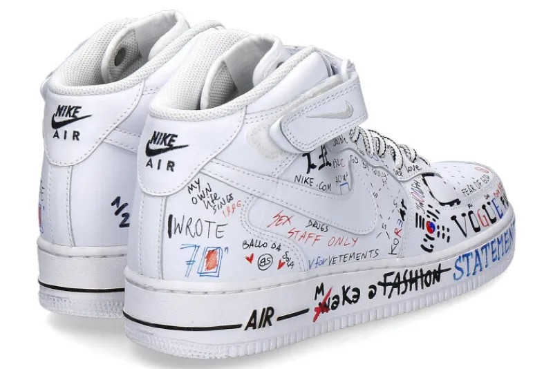 Herren Ballo Da Sola Nike by Sneaker AIR FORCE ONE MID WHITE