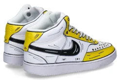 Herren Ballo Da Sola Nike by BallodaSola Sneaker  MID CUSTOMIZED CARTOON YELLOW