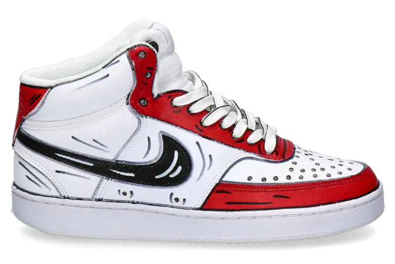 Herren Ballo Da Sola Nike Customized by Mid-Cut CARTOON ROSSO
