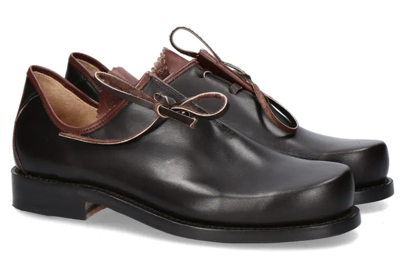 Herren Haferl Original Original Haferl Trachtenschnürer FRANZ KALBSLEDER BRAUN (45)