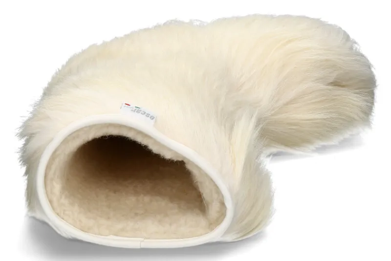 Herren Oscar Sport Herren-Fellstiefel CAPRA- bianco/ weiss