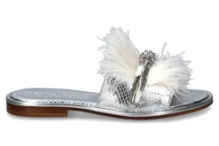 Damen Paola Fiorenza Pantolette COBRA LAMINATO- silber snake