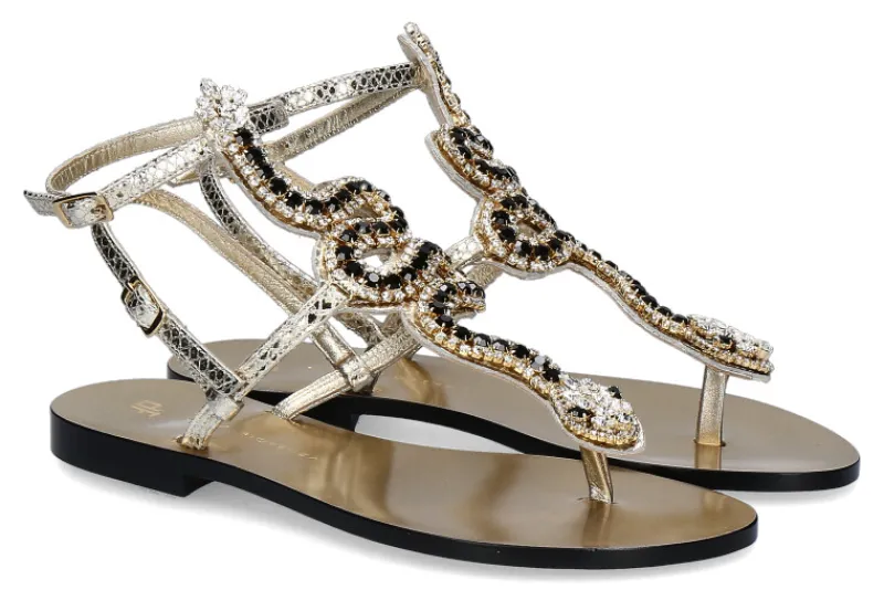 Damen Paola Fiorenza Sandale DRAGEE ORO PIETRE (39)
