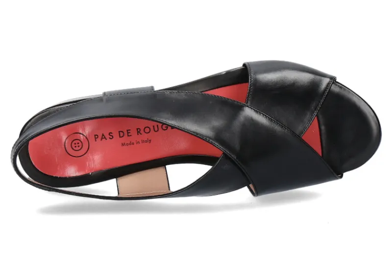 Damen Pas de rouge Sandale FLEUR PARMA NERO (40½)