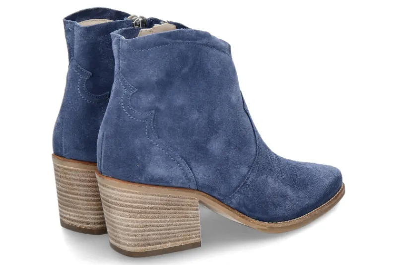 Damen Paul Green Cowboy Bootie SOFT SUEDE- lake blue