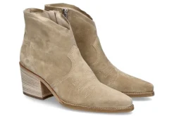 Damen Paul Green Cowboy Bootie SOFT SUEDE- grain beige