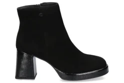 Damen Paul Green Stiefelette SAMTZIEGE KNAUTSCHLACK- schwarz