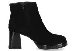 Damen Paul Green Stiefelette SAMTZIEGE KNAUTSCHLACK- schwarz