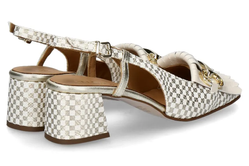 Damen Pedro Miralles Slingpumps PYTON SQUARE- blanco/platino