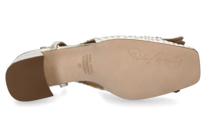 Damen Pedro Miralles Slingpumps PYTON SQUARE- blanco/platino