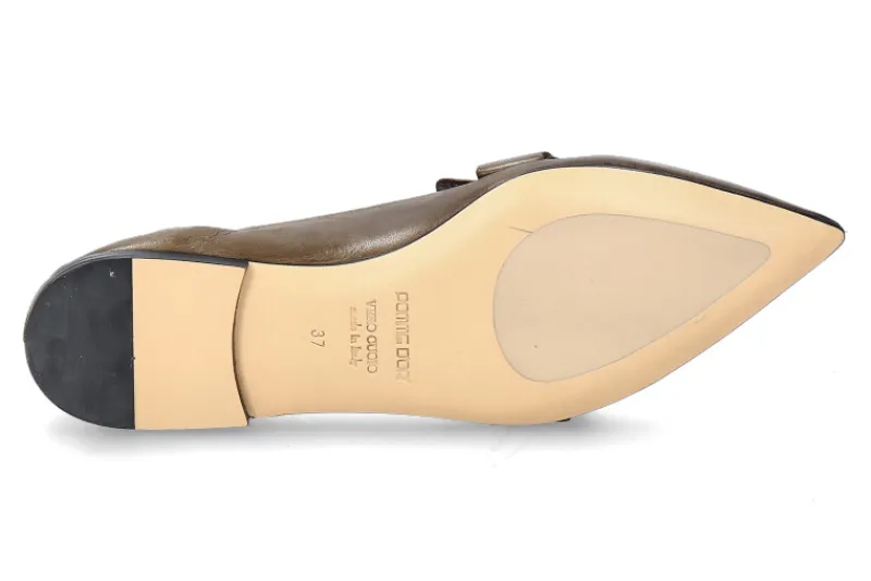 Damen Pomme D'Or Slipper INGRID GLOVE MILITARY/ CUOIO NERO