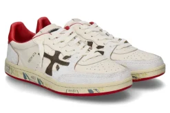 Herren Premiata Herren- Sneaker BSKT CLAY 6777- off white/red