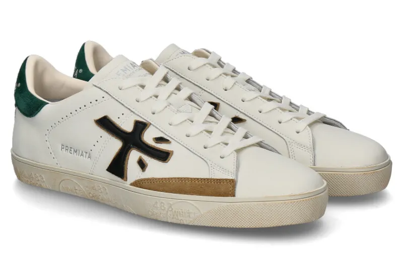 Herren Premiata Herren- Sneaker TIMELESS TRAINERS STEVEN- weiss