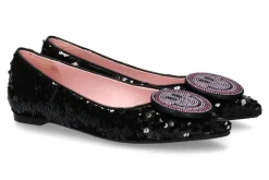 Damen Ras Ballerina LAMA Smiley- schwarz