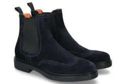 Herren Santoni Chelsea Boot VELOUR BLU