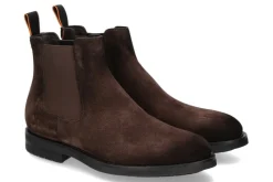 Herren Santoni Chelsea Boots VELOURS MORO- dunkelbraun