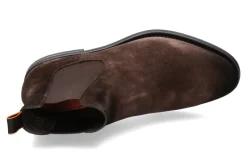 Herren Santoni Chelsea Boots VELOURS MORO- dunkelbraun