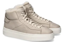 Damen Santoni Damen- Mid- Cut Sneaker gefüttert NAPPA BEIGE