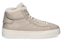 Damen Santoni Damen- Mid- Cut Sneaker gefüttert NAPPA BEIGE