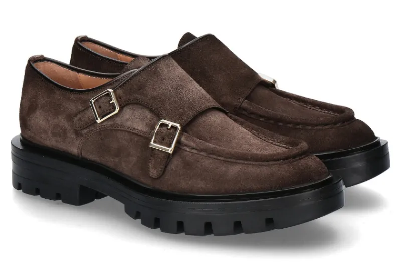 Damen Santoni Damen- Monk FEINT VELOURSLEDER- dark brown/dunkelbraun