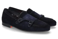 Herren Santoni Herren-Loafer DOUBLE BUCKLE- blau