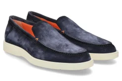 Herren Santoni Herren-Slipper DETROIT VELOURS- blau