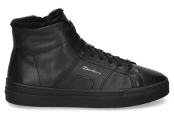 Herren Santoni Herren-Sneaker gefüttert DOUBLE BUCKLE NERO- schwarz