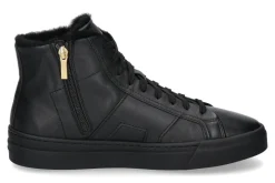 Herren Santoni Herren-Sneaker gefüttert DOUBLE BUCKLE NERO- schwarz