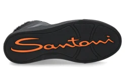 Herren Santoni Herren-Sneaker gefüttert DOUBLE BUCKLE NERO- schwarz