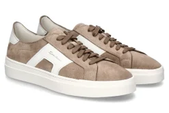 Herren Santoni Herren-Sneaker GLORIA DOULBLE BUCKLE- panna