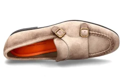 Herren Santoni Monk CARLOS VELOURS- beige/ braun