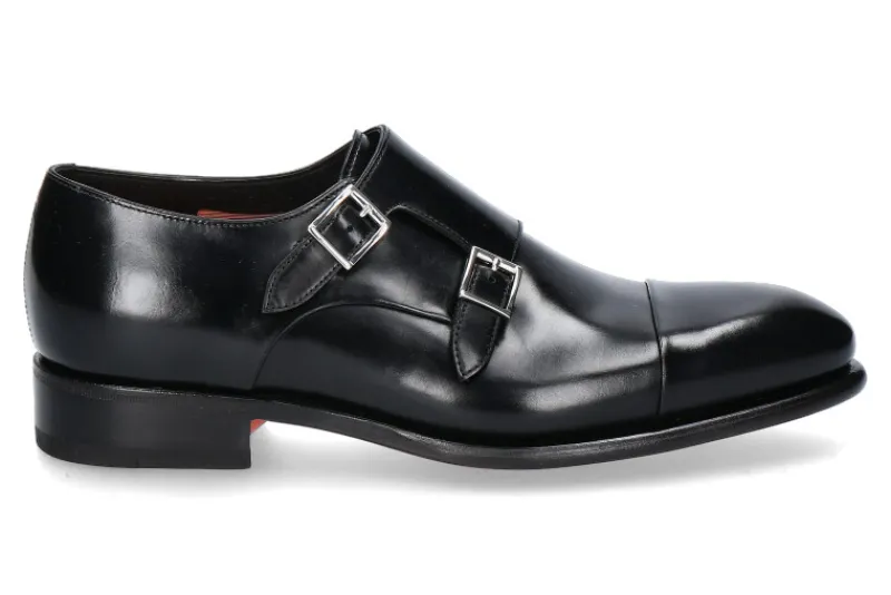 Herren Santoni Monk LEATHER BLACK