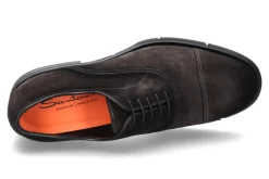 Herren Santoni Oxford VELOURS VINTAGE BLACK/GREY- schwarz/ Grau