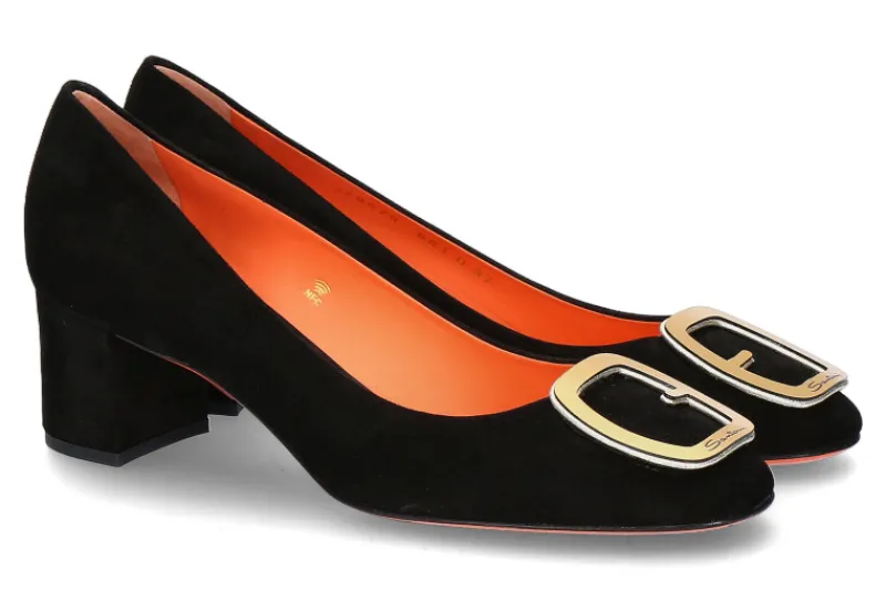 Damen Santoni Pumps VELOURS NERO- schwarz