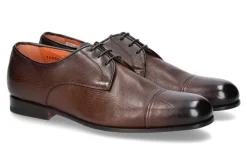 Herren Santoni Schnürer LEATHER ANTIK BROWN (42)